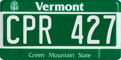 VT license plate CPR427