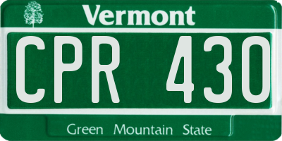 VT license plate CPR430