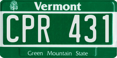 VT license plate CPR431