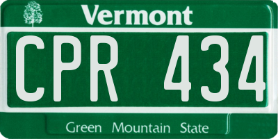VT license plate CPR434