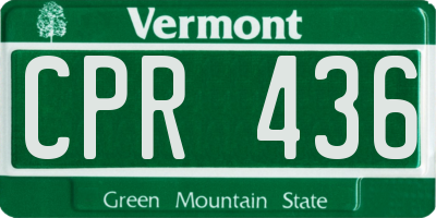 VT license plate CPR436
