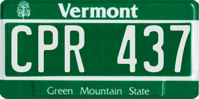 VT license plate CPR437