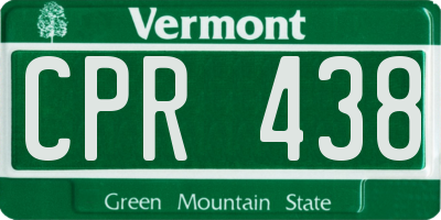 VT license plate CPR438