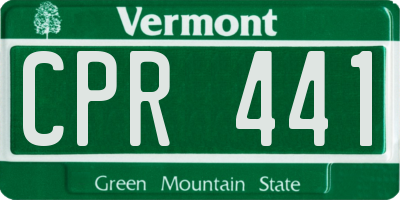 VT license plate CPR441