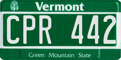 VT license plate CPR442
