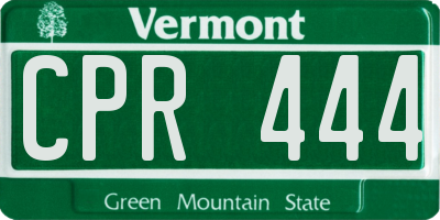 VT license plate CPR444