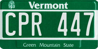VT license plate CPR447