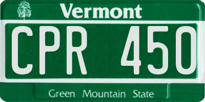 VT license plate CPR450