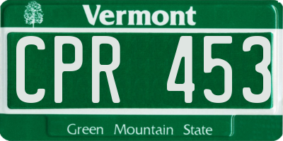 VT license plate CPR453