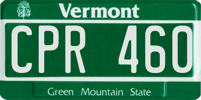 VT license plate CPR460