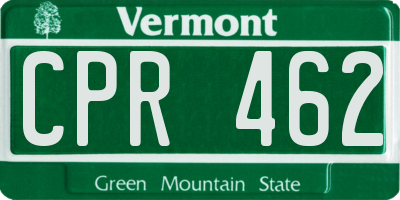 VT license plate CPR462