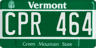 VT license plate CPR464