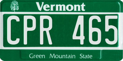 VT license plate CPR465