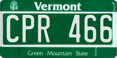 VT license plate CPR466