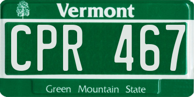VT license plate CPR467