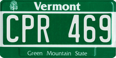 VT license plate CPR469