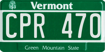 VT license plate CPR470