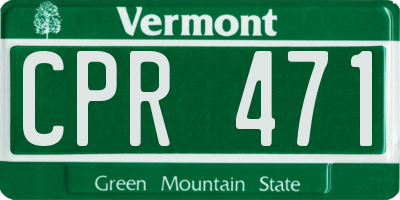 VT license plate CPR471