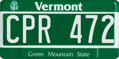 VT license plate CPR472