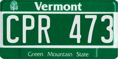 VT license plate CPR473