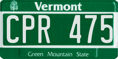VT license plate CPR475