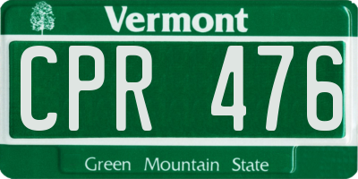 VT license plate CPR476
