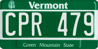 VT license plate CPR479
