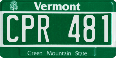 VT license plate CPR481