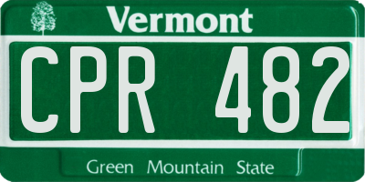 VT license plate CPR482