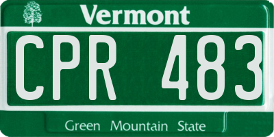 VT license plate CPR483