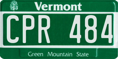 VT license plate CPR484