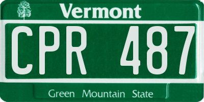 VT license plate CPR487
