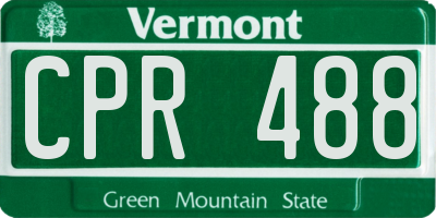 VT license plate CPR488