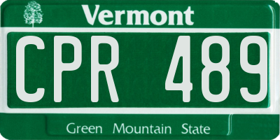 VT license plate CPR489