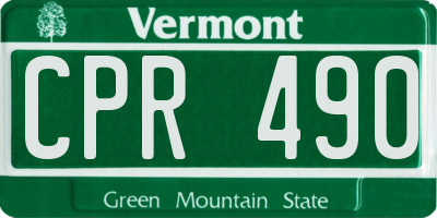 VT license plate CPR490