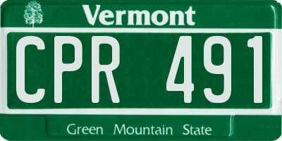 VT license plate CPR491