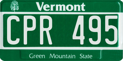 VT license plate CPR495