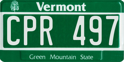 VT license plate CPR497