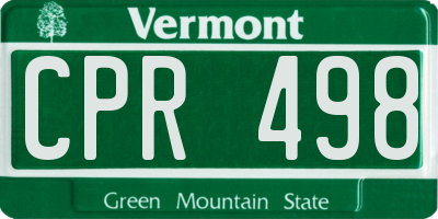VT license plate CPR498
