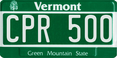 VT license plate CPR500