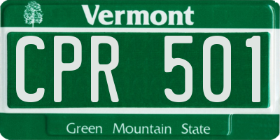 VT license plate CPR501