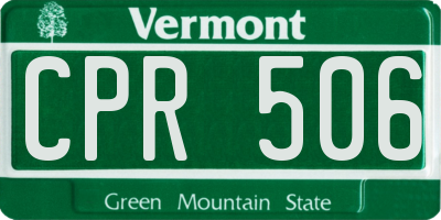 VT license plate CPR506
