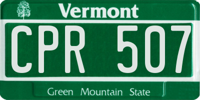 VT license plate CPR507