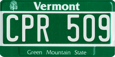 VT license plate CPR509