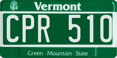 VT license plate CPR510