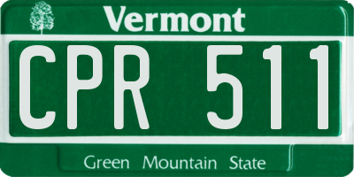 VT license plate CPR511
