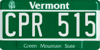 VT license plate CPR515