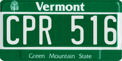VT license plate CPR516