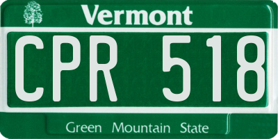 VT license plate CPR518