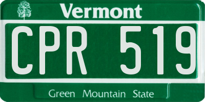 VT license plate CPR519